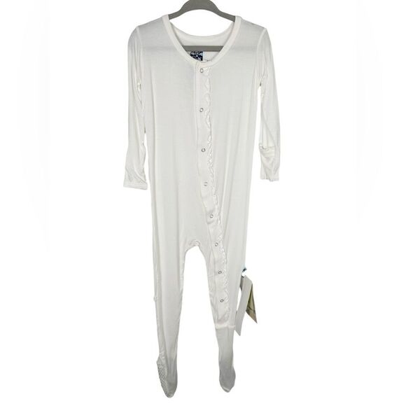 Kickee Pants Toddler Bamboo Basic Ruffle Snap Button Footie PJ Sleeper Onesie - Picture 3 of 9